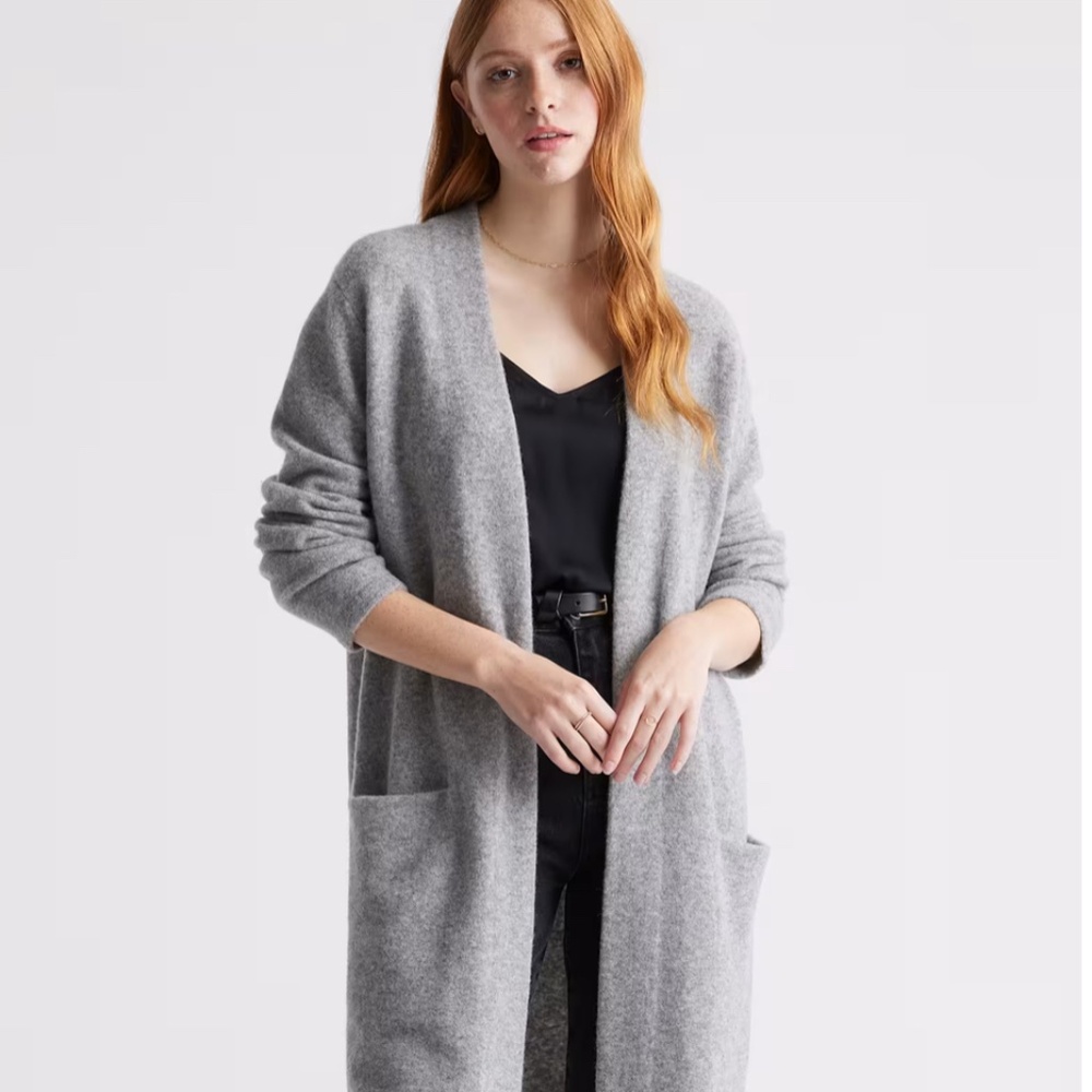 NWT Quince Superfine Merino Wool Sweater Coat in BLACK, Size S